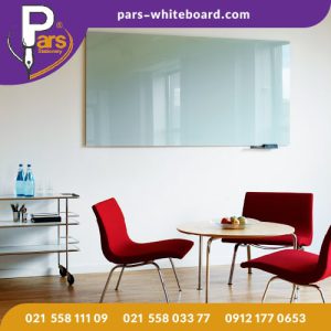 تخته وایت برد شیشه ای یا گلس برد در فضای اداری - پارس وایت برد